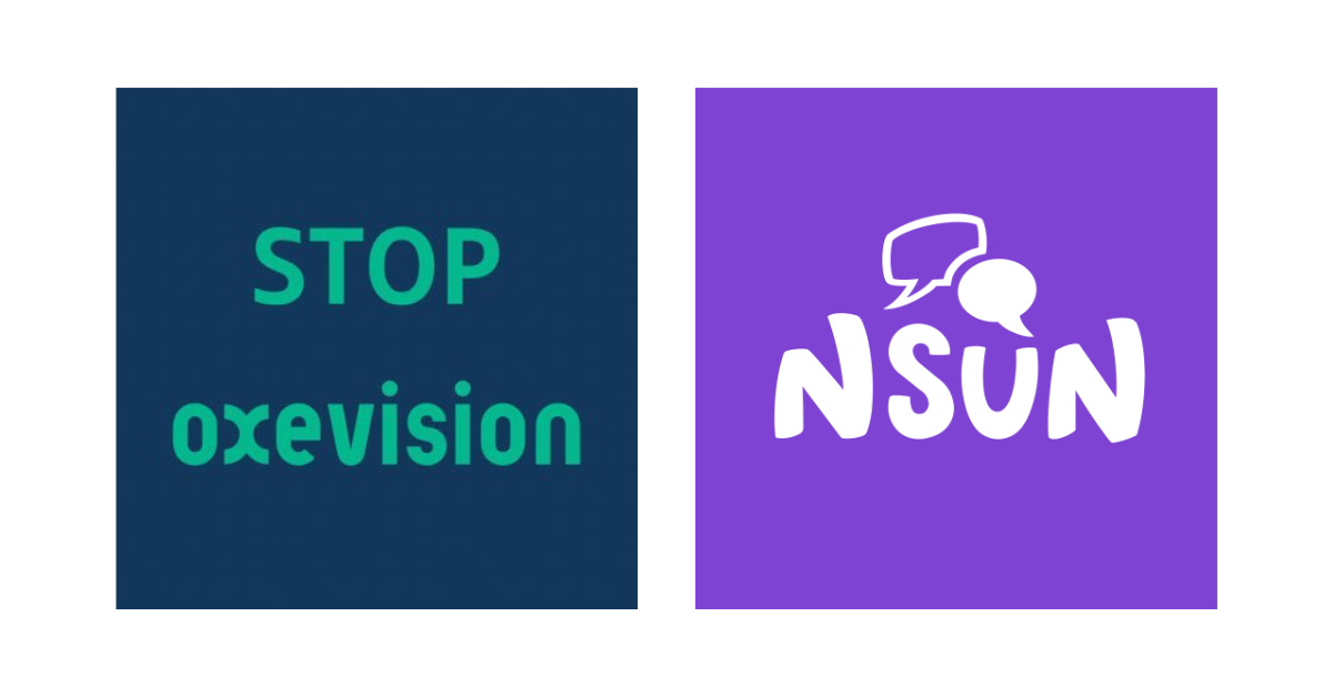 Stop Oxevision and NSUN logos