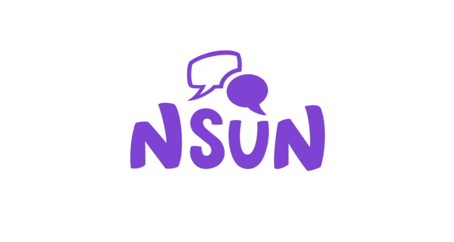 Purple NSUN logo on white background