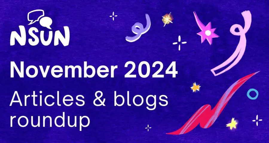 Illustrated header image showing title of piece and NSUN logo.